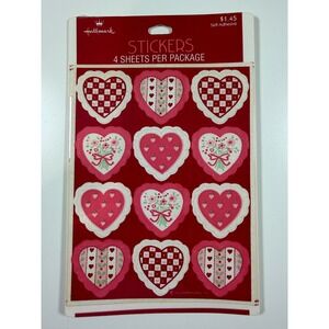Hallmark 1980s Valentines Day Hearts 4 Sticker Sheets‎ Sealed Plus 1 Ephemera